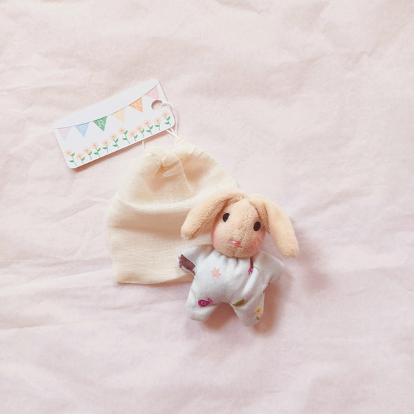 Tiny bunnies - Spring print, lop eared,pale blue