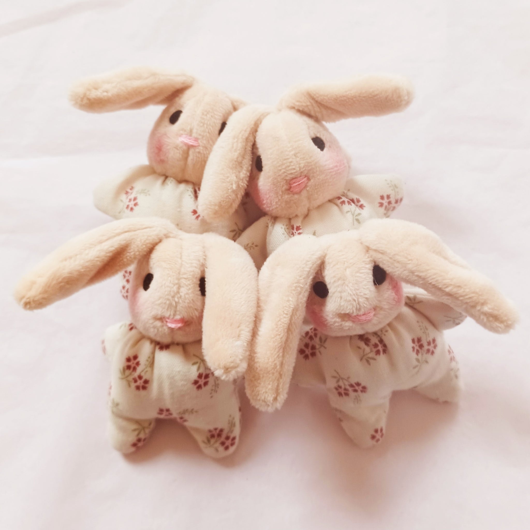 Tiny bunnies - vintage style print, lop eared.