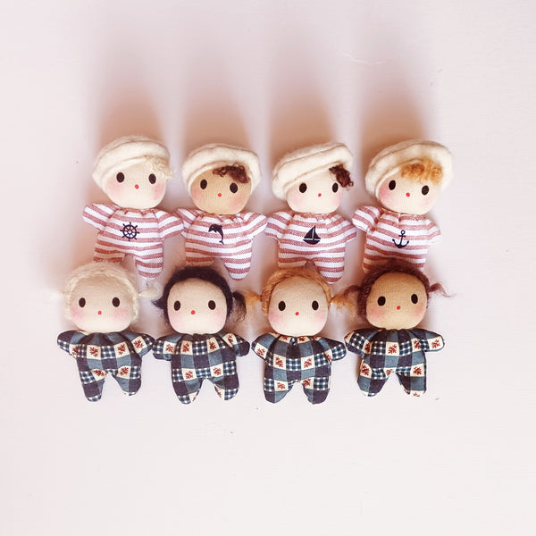 Tiny baby dolls - sailing stripes