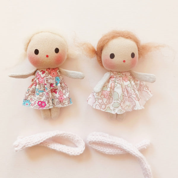 Teeny dolls in pink liberty florals