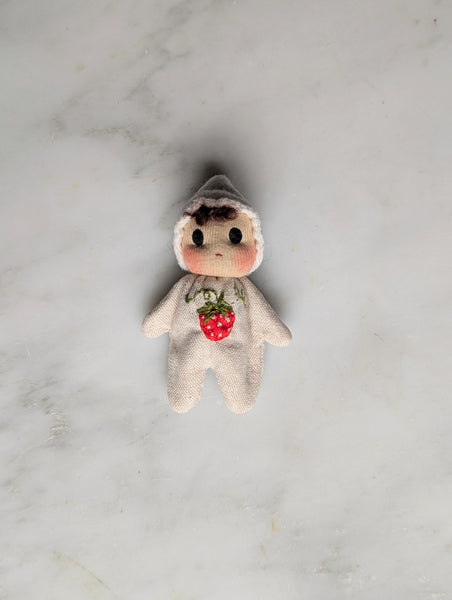 PRE-ORDER Tiny Dolls with an embroidered strawberry 🍓 Choose hair and skin colour.