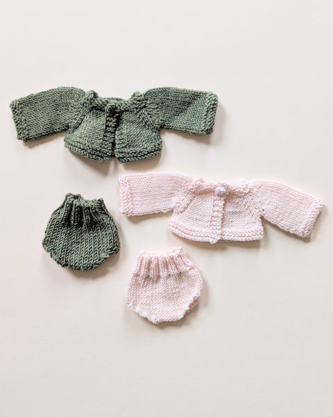 Cropped cardigan and bloomer set