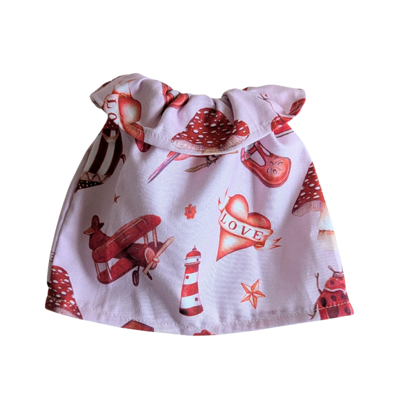 Ruffle neck 'Love print' dress