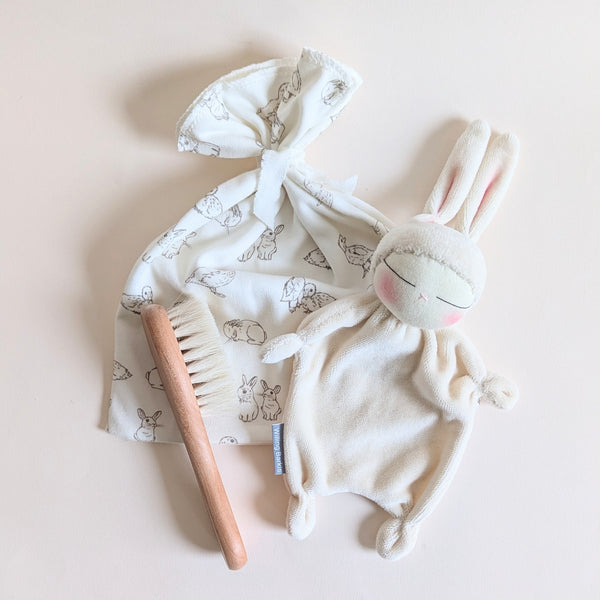 Organic bunny and brush set