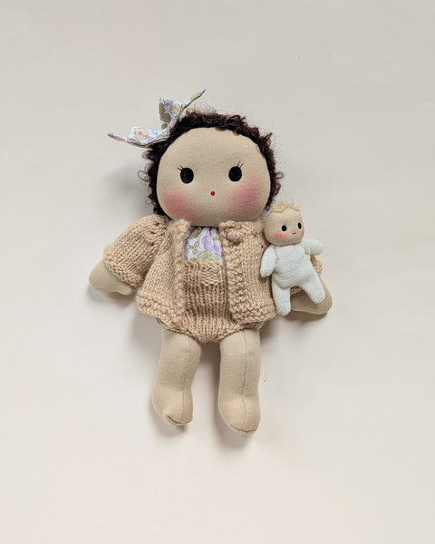 Chunky cardigan and bloomer set - caramel