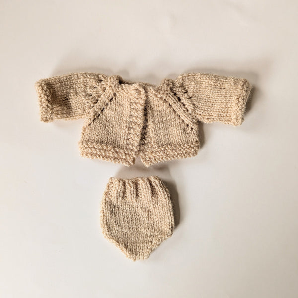 Chunky cardigan and bloomer set - caramel